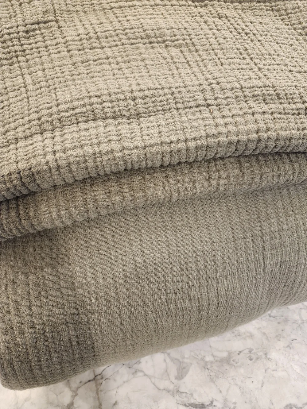Quince Organic Cotton Gauze King Cal King Duvet Cover Olive Green